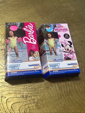 Set of 2 Swimways Minnie Mouse & Barbie Swimmies Float Arm Bands